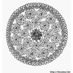Disegno da colorare: Mandala di fiori (Mandala) #117125 - Pagine da Colorare Stampabili Gratuite
