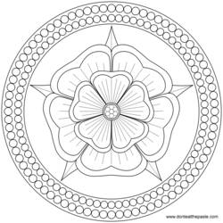 Disegno da colorare: Mandala di fiori (Mandala) #117223 - Pagine da Colorare Stampabili Gratuite
