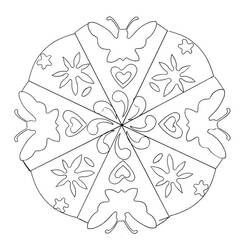 Disegno da colorare: Mandala farfalla (Mandala) #117386 - Pagine da Colorare Stampabili Gratuite