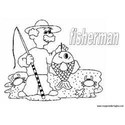Disegno da colorare: Pescatore (Mestieri e Professioni) #104044 - Pagine da Colorare Stampabili Gratuite