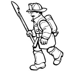 Disegno da colorare: Pompiere (Mestieri e Professioni) #105527 - Pagine da Colorare Stampabili Gratuite