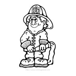 Disegno da colorare: Pompiere (Mestieri e Professioni) #105556 - Pagine da Colorare Stampabili Gratuite