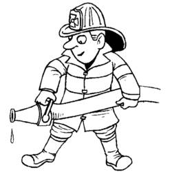 Disegno da colorare: Pompiere (Mestieri e Professioni) #105566 - Pagine da Colorare Stampabili Gratuite