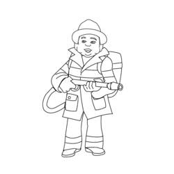 Disegno da colorare: Pompiere (Mestieri e Professioni) #105579 - Pagine da Colorare Stampabili Gratuite