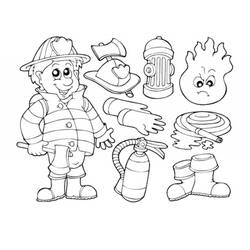 Disegno da colorare: Pompiere (Mestieri e Professioni) #105580 - Pagine da Colorare Stampabili Gratuite