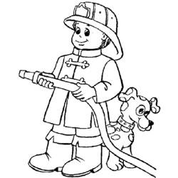 Disegno da colorare: Pompiere (Mestieri e Professioni) #105593 - Pagine da Colorare Stampabili Gratuite