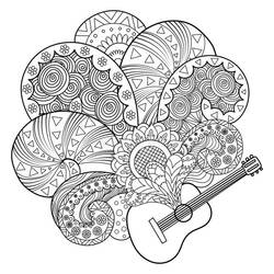 Disegni da colorare: Chitarra - Pagine da Colorare Stampabili Gratuite