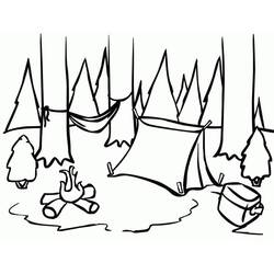Disegni da colorare: Campeggio - Pagine da Colorare Stampabili Gratuite