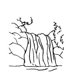 Disegni da colorare: Cascata - Pagine da Colorare Stampabili Gratuite
