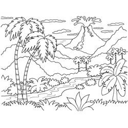 Disegno da colorare: Vulcano (Natura e Stagioni) #166599 - Pagine da Colorare Stampabili Gratuite