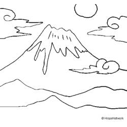Disegno da colorare: Vulcano (Natura e Stagioni) #166764 - Pagine da Colorare Stampabili Gratuite