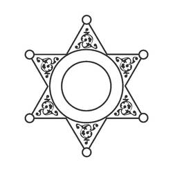Disegno da colorare: stella dello sceriffo (Oggetti) #118674 - Pagine da Colorare Stampabili Gratuite