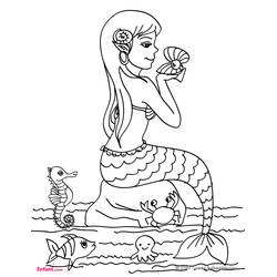 Disegno da colorare: Sirena (Personaggi Fantasy e Avventura) #147167 - Pagine da Colorare Stampabili Gratuite