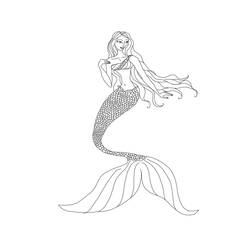 Disegno da colorare: Sirena (Personaggi Fantasy e Avventura) #147210 - Pagine da Colorare Stampabili Gratuite