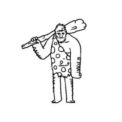Disegni da colorare: Uomo Preistorico - Pagine da Colorare Stampabili Gratuite