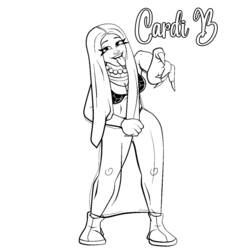 Disegni da colorare: Cardi B - Pagine da Colorare Stampabili Gratuite