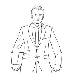 Disegni da colorare: Emmanuel Macron - Pagine da Colorare Stampabili Gratuite