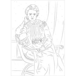 Disegni da colorare: Marie Curie - Pagine da Colorare Stampabili Gratuite