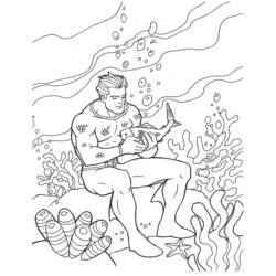 Disegno da colorare: Aquaman (Supereroe) #85008 - Pagine da Colorare Stampabili Gratuite