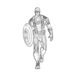 Disegno da colorare: Capitano America (Supereroe) #76574 - Pagine da Colorare Stampabili Gratuite