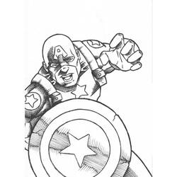 Disegno da colorare: Capitano America (Supereroe) #76579 - Pagine da Colorare Stampabili Gratuite
