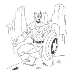 Disegno da colorare: Capitano America (Supereroe) #76586 - Pagine da Colorare Stampabili Gratuite