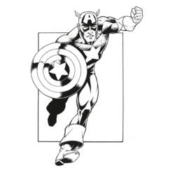 Disegno da colorare: Capitano America (Supereroe) #76593 - Pagine da Colorare Stampabili Gratuite