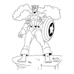 Disegno da colorare: Capitano America (Supereroe) #76595 - Pagine da Colorare Stampabili Gratuite