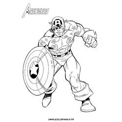 Disegno da colorare: Capitano America (Supereroe) #76605 - Pagine da Colorare Stampabili Gratuite