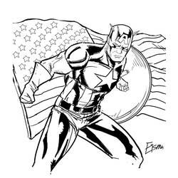 Disegno da colorare: Capitano America (Supereroe) #76606 - Pagine da Colorare Stampabili Gratuite