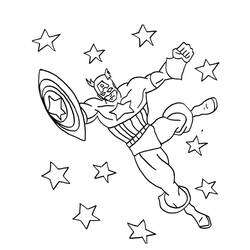Disegno da colorare: Capitano America (Supereroe) #76607 - Pagine da Colorare Stampabili Gratuite