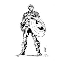 Disegno da colorare: Capitano America (Supereroe) #76608 - Pagine da Colorare Stampabili Gratuite