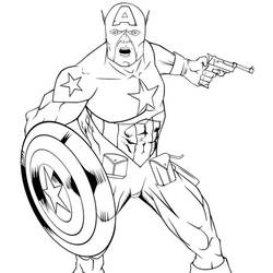 Disegno da colorare: Capitano America (Supereroe) #76609 - Pagine da Colorare Stampabili Gratuite