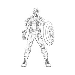 Disegno da colorare: Capitano America (Supereroe) #76636 - Pagine da Colorare Stampabili Gratuite