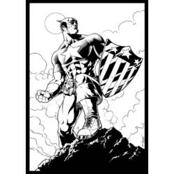 Disegno da colorare: Capitano America (Supereroe) #76637 - Pagine da Colorare Stampabili Gratuite
