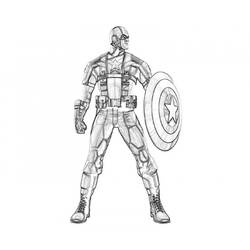 Disegno da colorare: Capitano America (Supereroe) #76640 - Pagine da Colorare Stampabili Gratuite