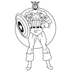 Disegno da colorare: Capitano America (Supereroe) #76645 - Pagine da Colorare Stampabili Gratuite