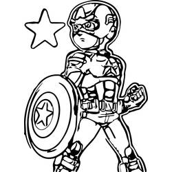 Disegno da colorare: Capitano America (Supereroe) #76690 - Pagine da Colorare Stampabili Gratuite