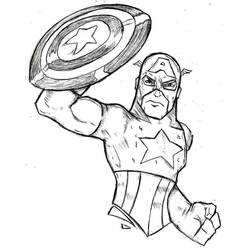 Disegno da colorare: Capitano America (Supereroe) #76717 - Pagine da Colorare Stampabili Gratuite