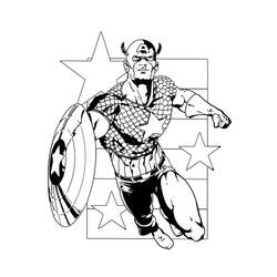 Disegno da colorare: Capitano America (Supereroe) #76720 - Pagine da Colorare Stampabili Gratuite