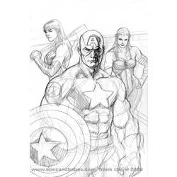 Disegno da colorare: Capitano America (Supereroe) #76721 - Pagine da Colorare Stampabili Gratuite