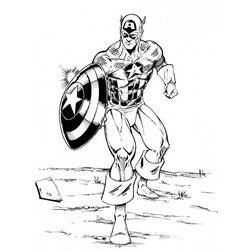 Disegno da colorare: Capitano America (Supereroe) #76725 - Pagine da Colorare Stampabili Gratuite