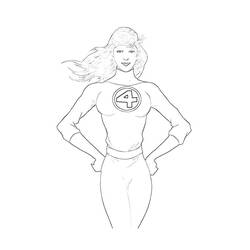 Disegno da colorare: donna invisibile (Supereroe) #83219 - Pagine da Colorare Stampabili Gratuite