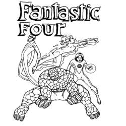Disegno da colorare: Fantastici Quattro (Supereroe) #76445 - Pagine da Colorare Stampabili Gratuite
