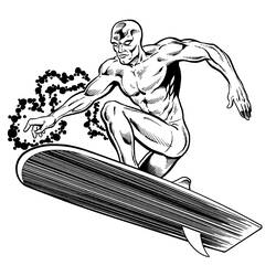 Disegno da colorare: Surfista d'argento (Supereroe) #81124 - Pagine da Colorare Stampabili Gratuite