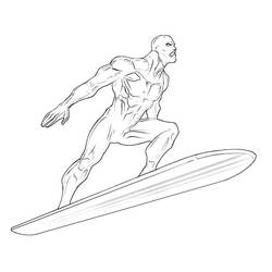 Disegno da colorare: Surfista d'argento (Supereroe) #81129 - Pagine da Colorare Stampabili Gratuite