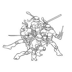 Disegno da colorare: tartarughe Ninja (Supereroe) #75364 - Pagine da Colorare Stampabili Gratuite