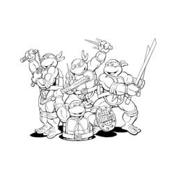 Disegno da colorare: tartarughe Ninja (Supereroe) #75491 - Pagine da Colorare Stampabili Gratuite