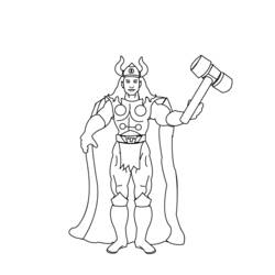 Disegno da colorare: Thor (Supereroe) #75765 - Pagine da Colorare Stampabili Gratuite