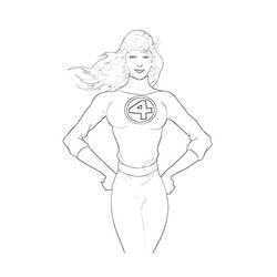 Disegno da colorare: Donna Invisibile (Supereroi e Supercattivi) #83219 - Pagine da Colorare Stampabili Gratuite